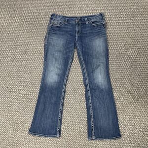 Silver Suki Flap 17" Inch Bootcut Blue Jeans Womens Size W33 L31